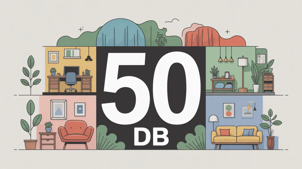 50db illustration bruit modéré vie quotidienne