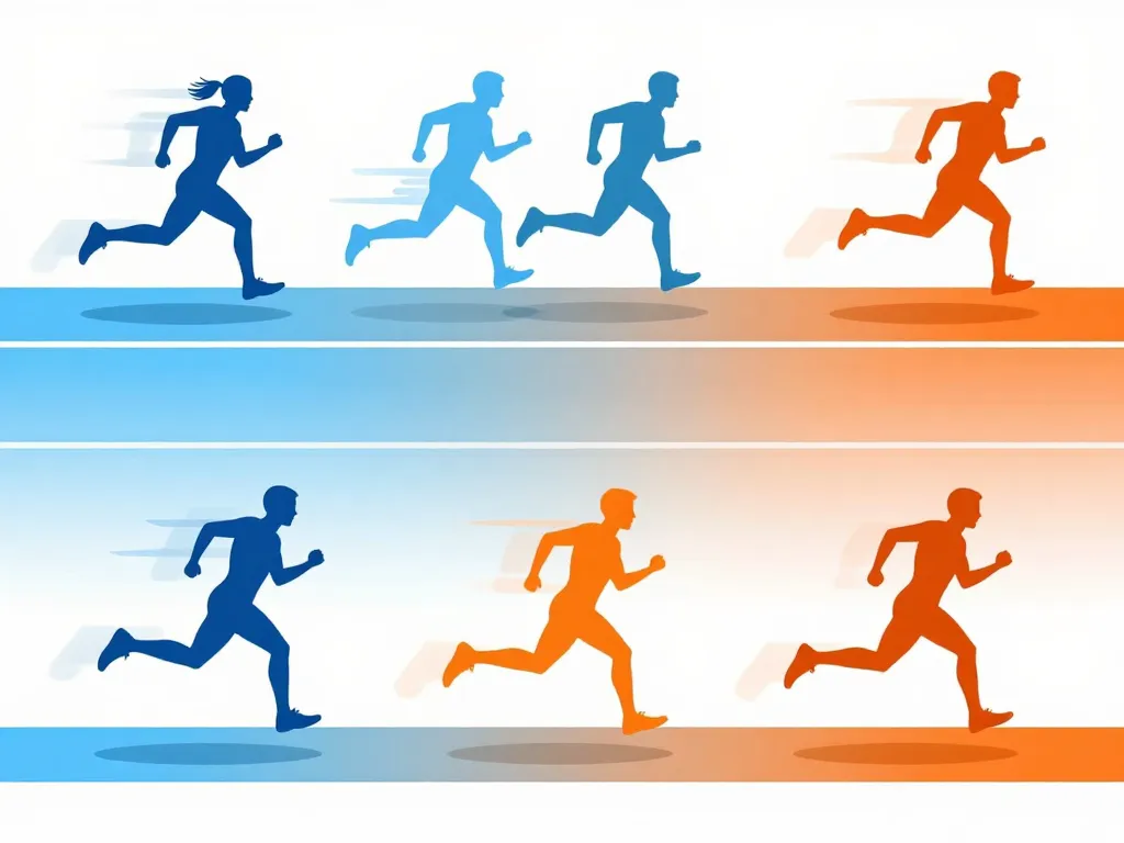 Allure vitesse niveaux rythme course diagramme