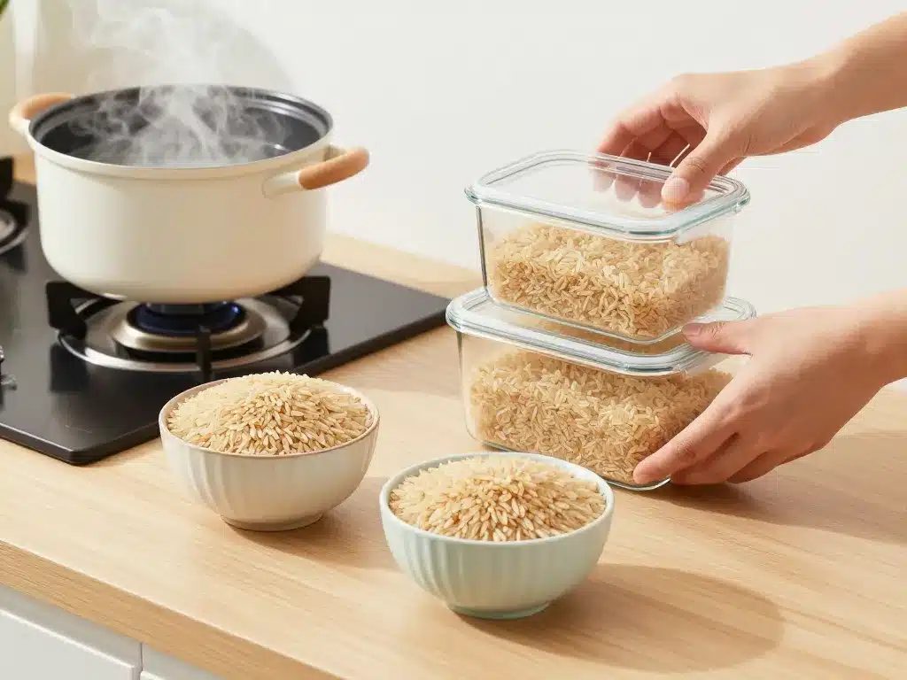 cuisine et conservation riz brun ou riz complet