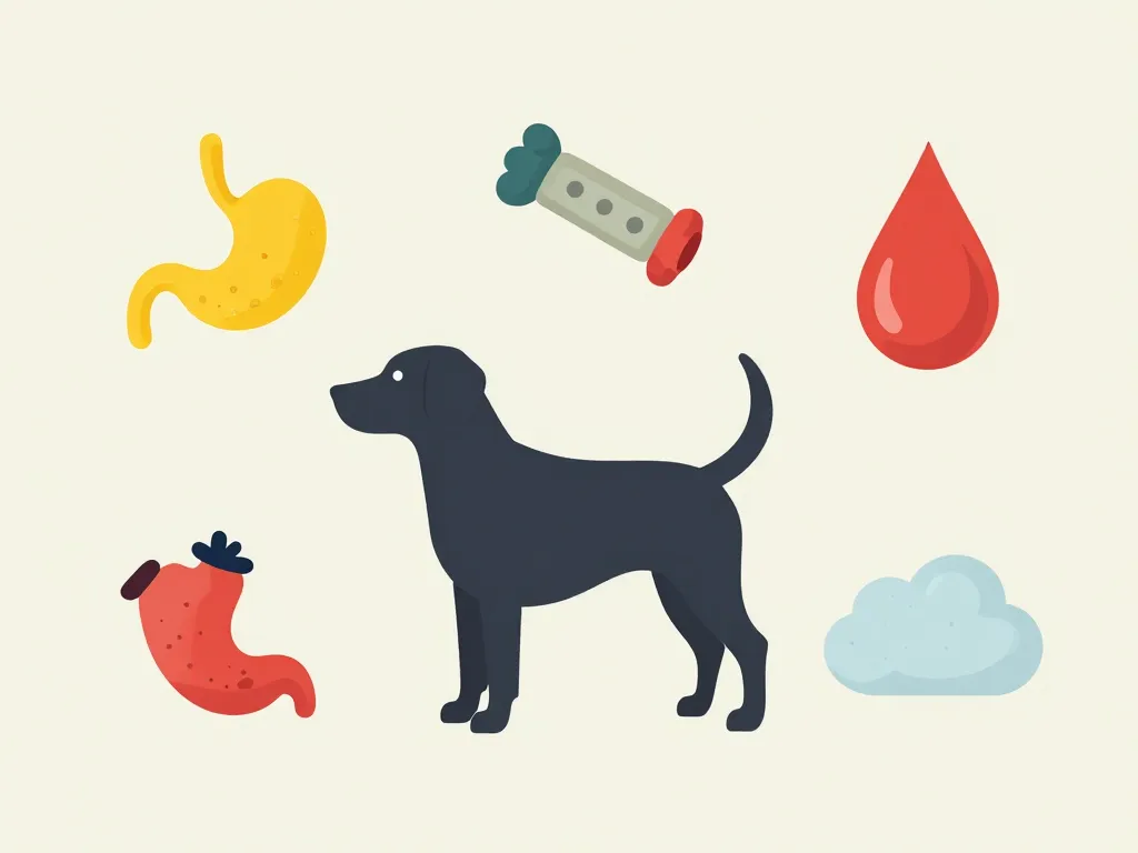 icônes causes vomi de la mousse chez le chien