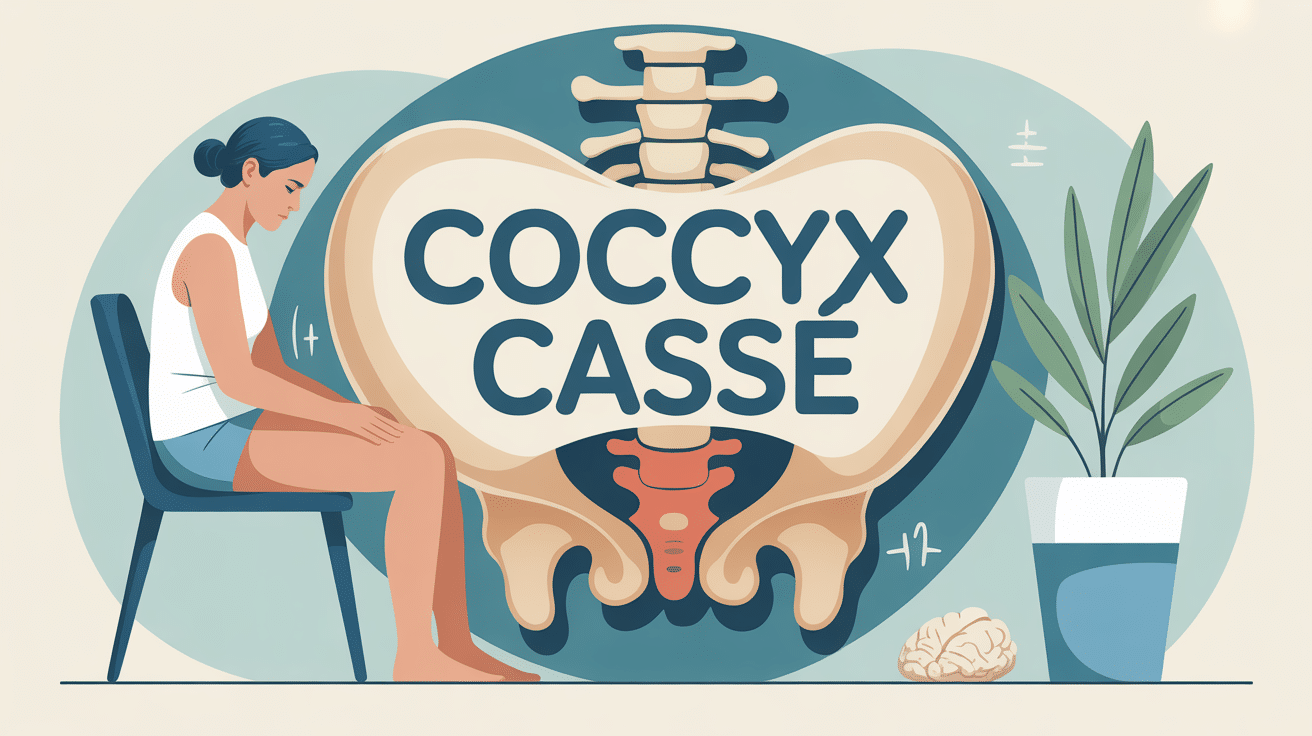 illustration coccyx cassé peut on marcher silhouette assise douleur