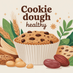 cookie dough healthy illustré avec ingrédients naturels