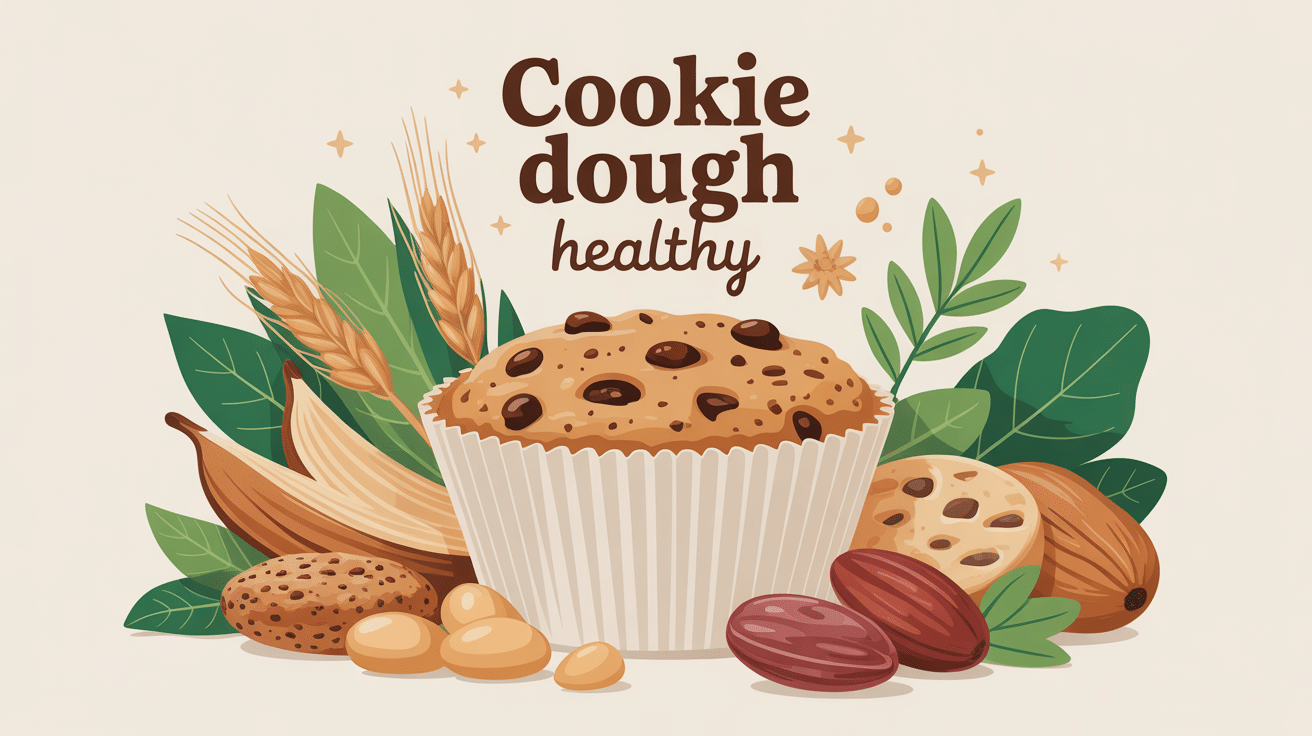 cookie dough healthy illustré avec ingrédients naturels