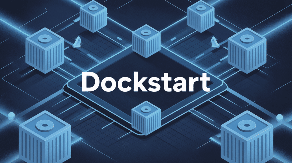 dockstart illustration vectorielle conteneurs docker