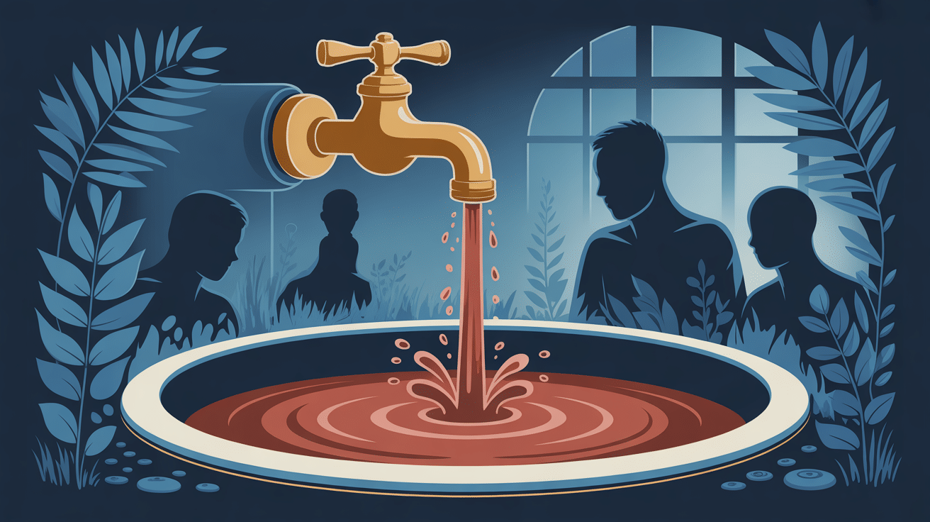 eau marron robinet danger illustration robinet eau brune