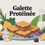 Galette proteine avec ingrédients sains autour