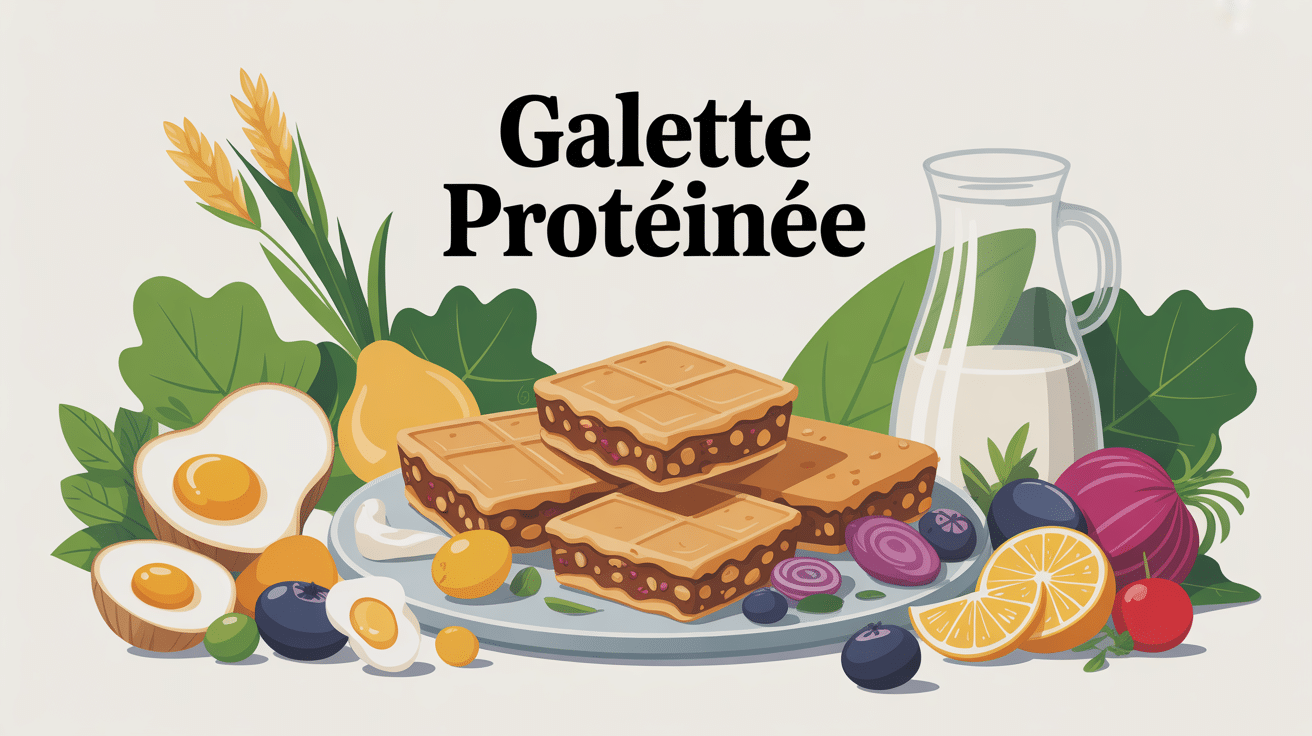 Galette proteine avec ingrédients sains autour
