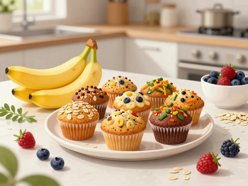 healthy muffin recettes muffins variés sur plateau