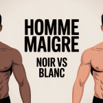 homme maigre noir vs blanc illustration diversité silhouettes