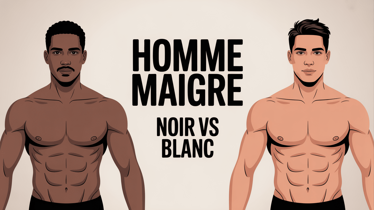 homme maigre noir vs blanc illustration diversité silhouettes