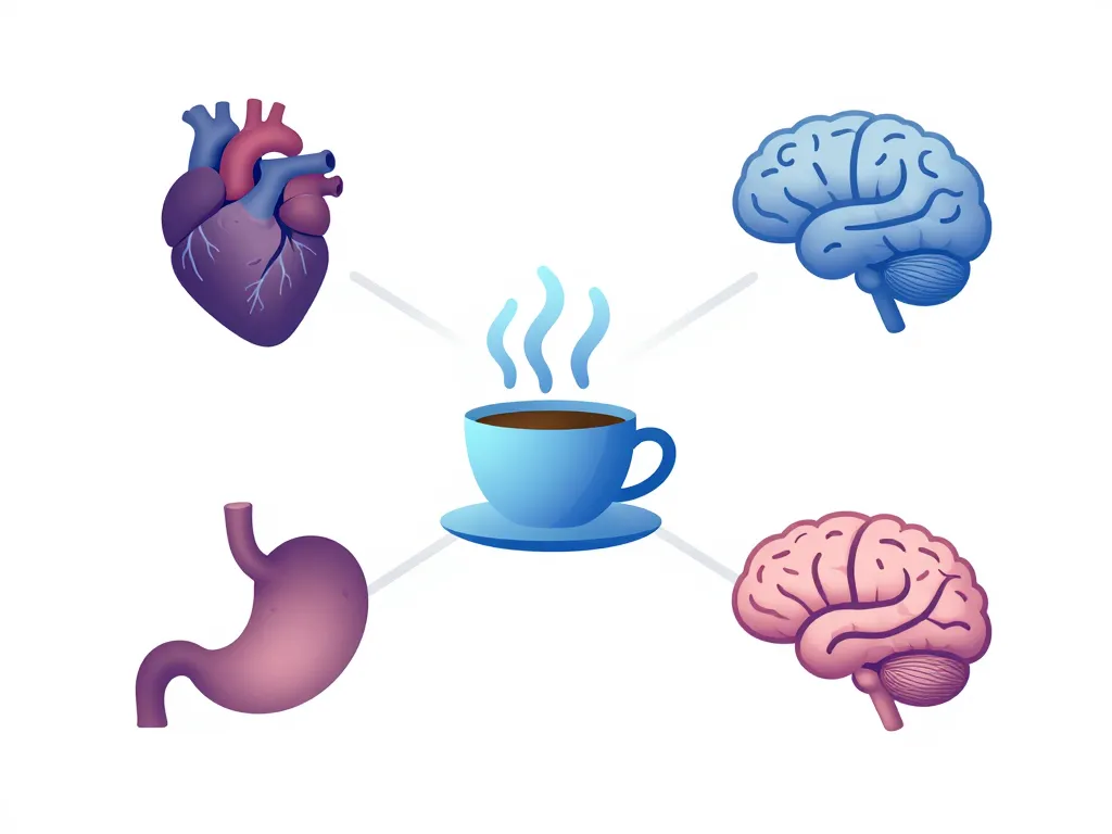 diagramme conceptuel intolerance a la cafeine symptomes coeur cerveau estomac