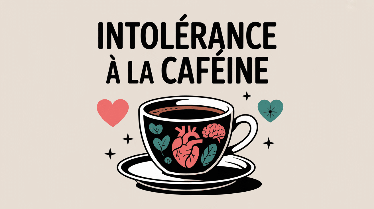 illustration intolerance a la cafeine symptomes tasse cafe et organes
