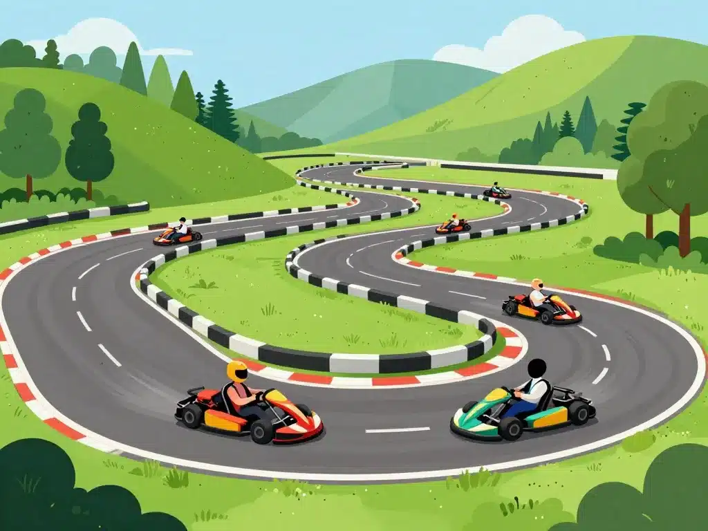 vue circuit extérieur karting pageas session débutant