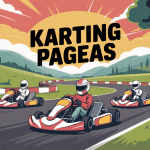illustration dynamique karting pageas piste et pilotes