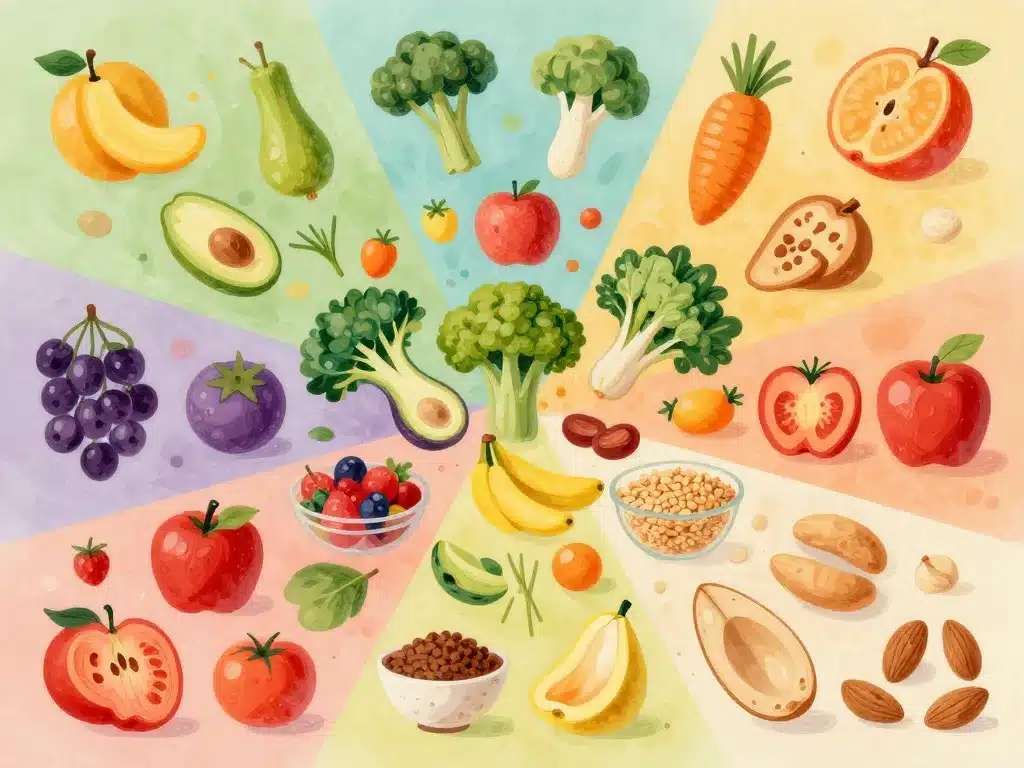 groupes alimentaires équilibrés pour liste de courses healthy