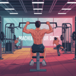 machine pour le dos en salle de sport, machines modernes illustration