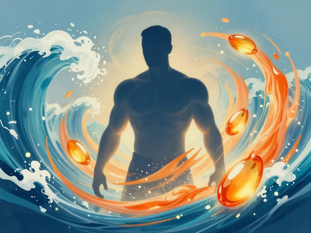 illustration omega 3 pour musculation performance