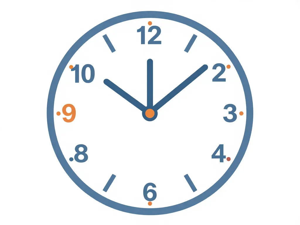 Diagramme position de l'horloge lecture cadran