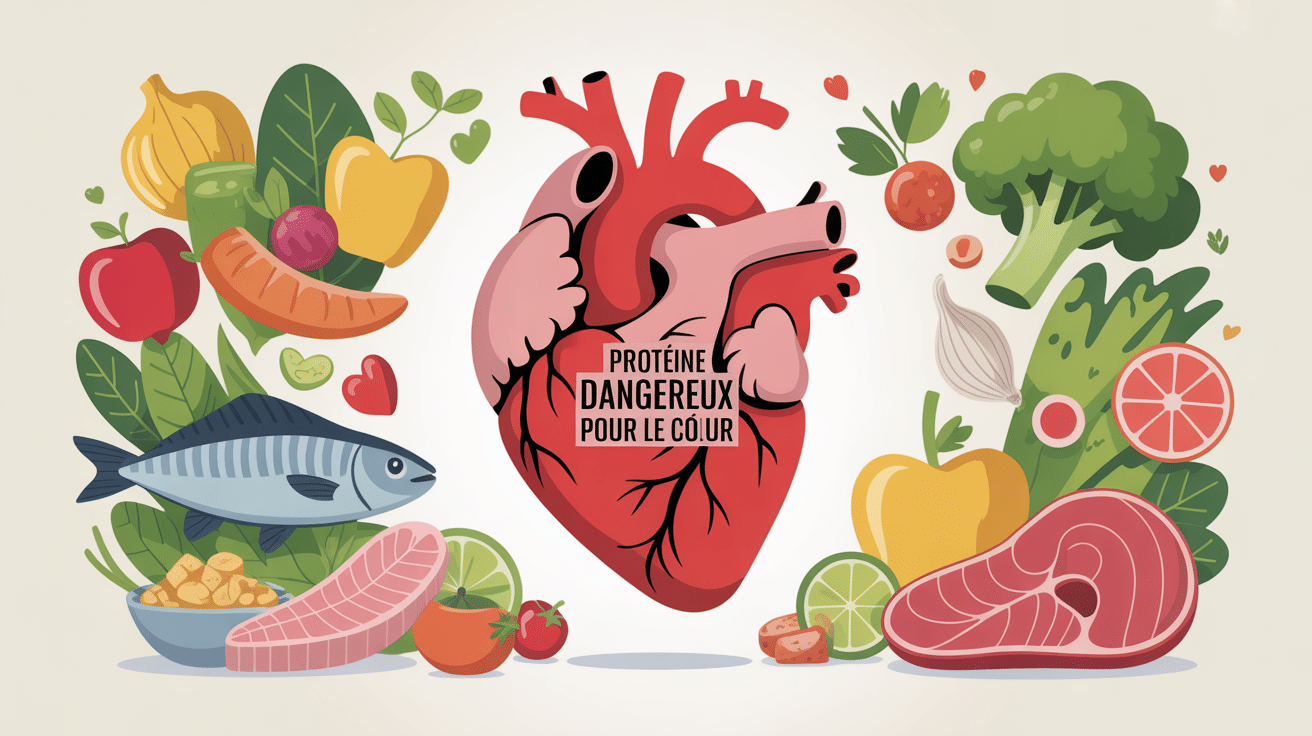 illustration proteine dangereux pour le cœur balance aliments
