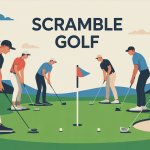 illustration équipe scramble golf dynamique