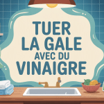illustration centrale tuer la gale avec du vinaigre sur surfaces domestiques