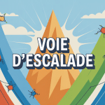 illustration voie escalade sportive colorée