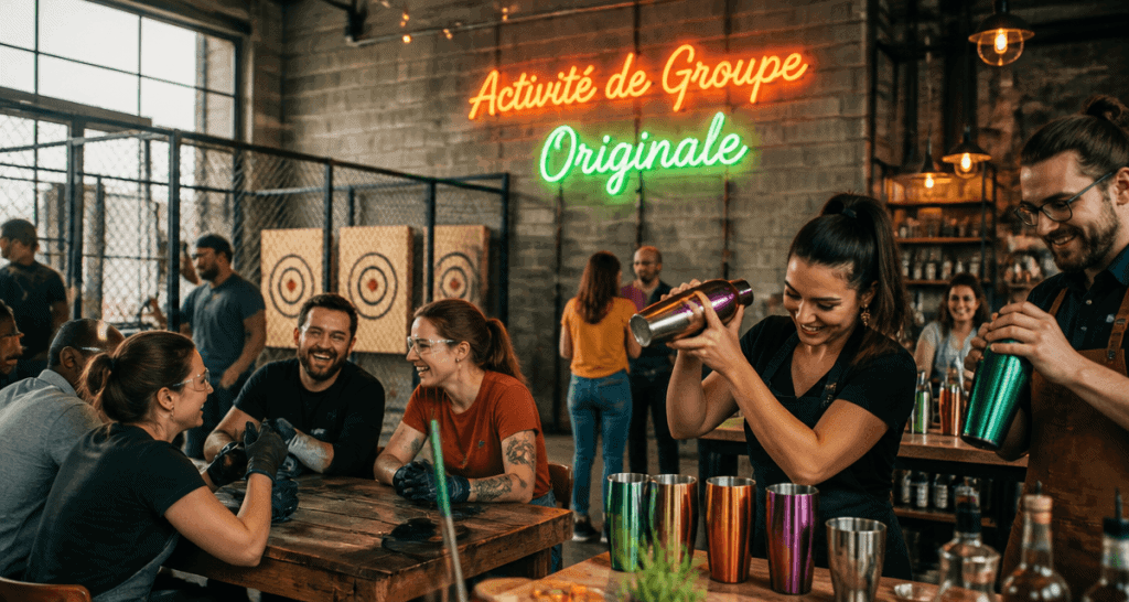activité de groupe originale dans un loft industriel