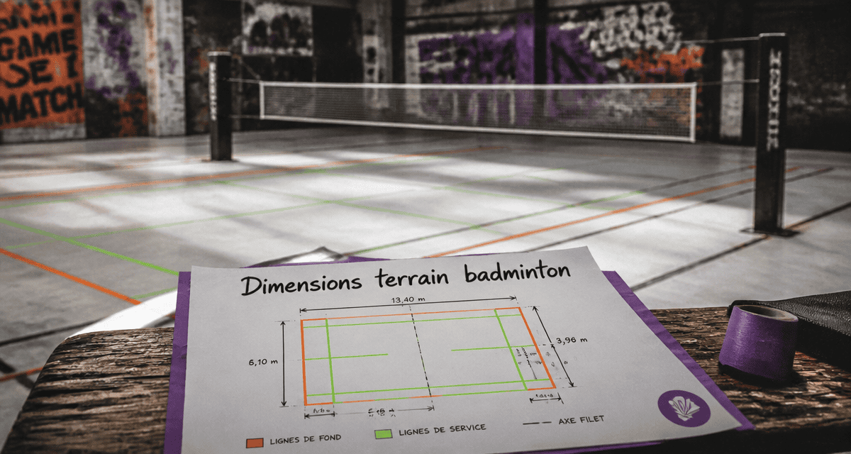 badminton dimensions terrain vue gymnase