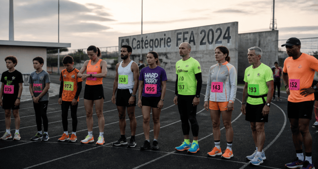 Catégorie course à pied 2024 alignement coureurs piste
