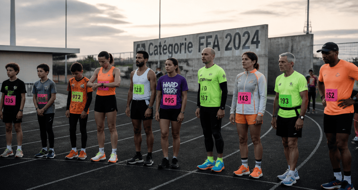 Catégorie course à pied 2024 alignement coureurs piste