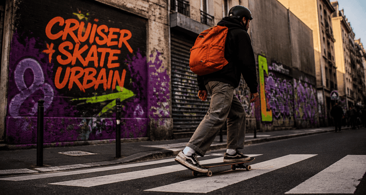 cruiser skate sur rue urbaine