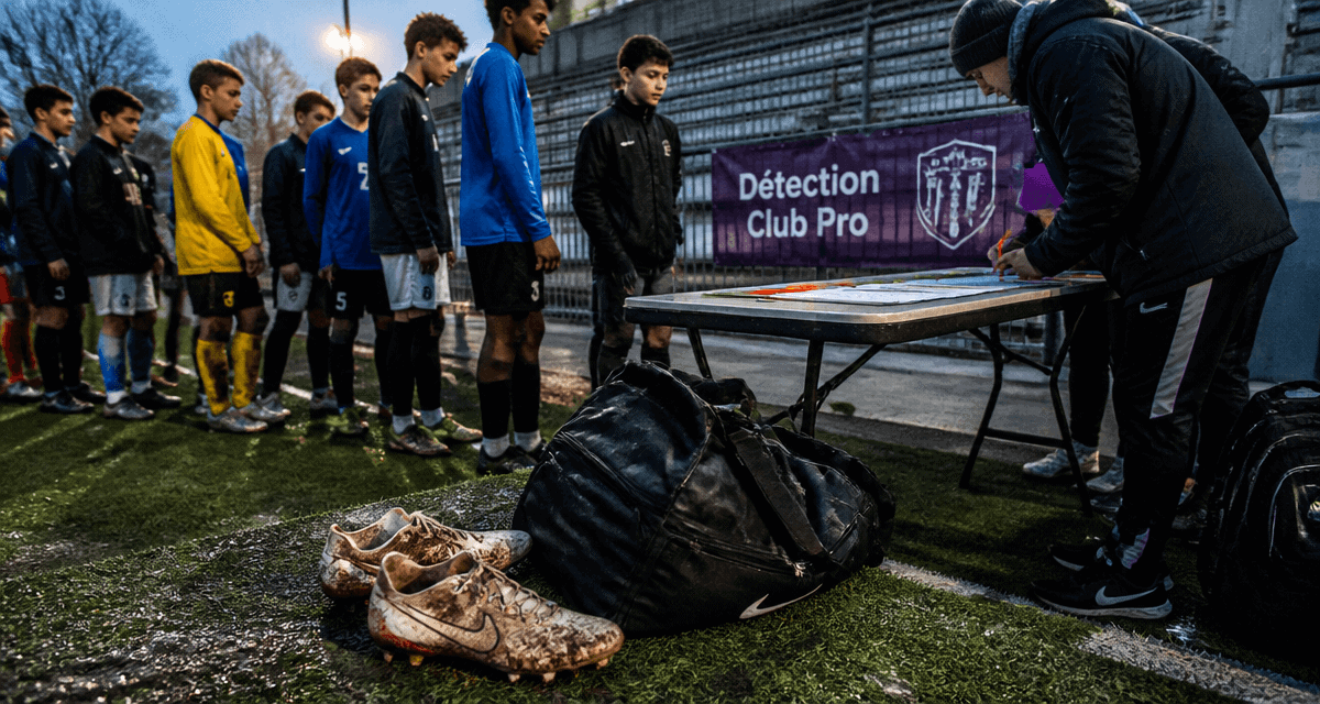 Détection foot club pro jeunes joueurs table évaluation