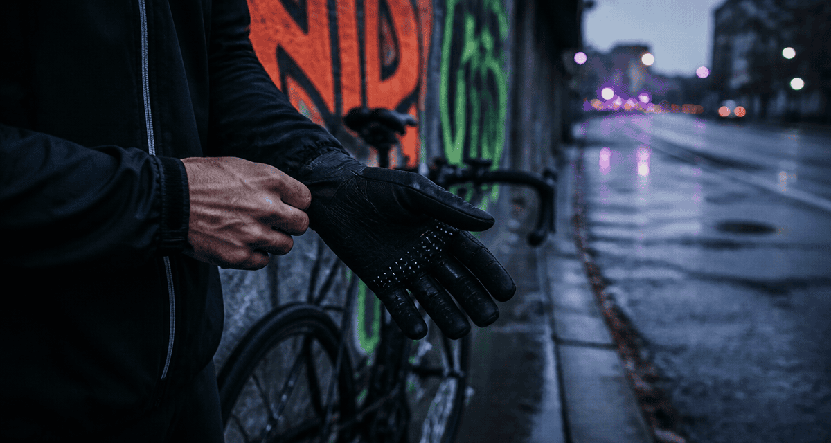 gants velo cycliste urbain matin