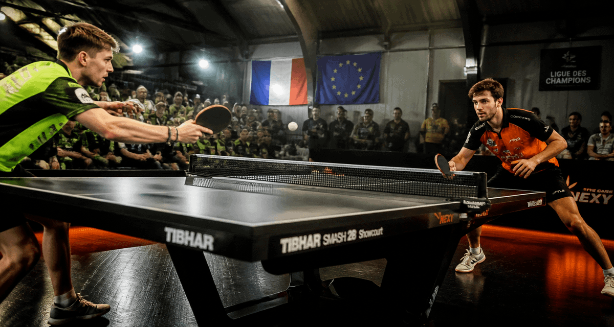 ligue des champions de tennis de table match joueurs supporters