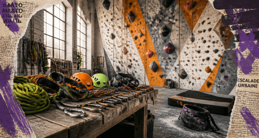 materiel escalade sur table en salle