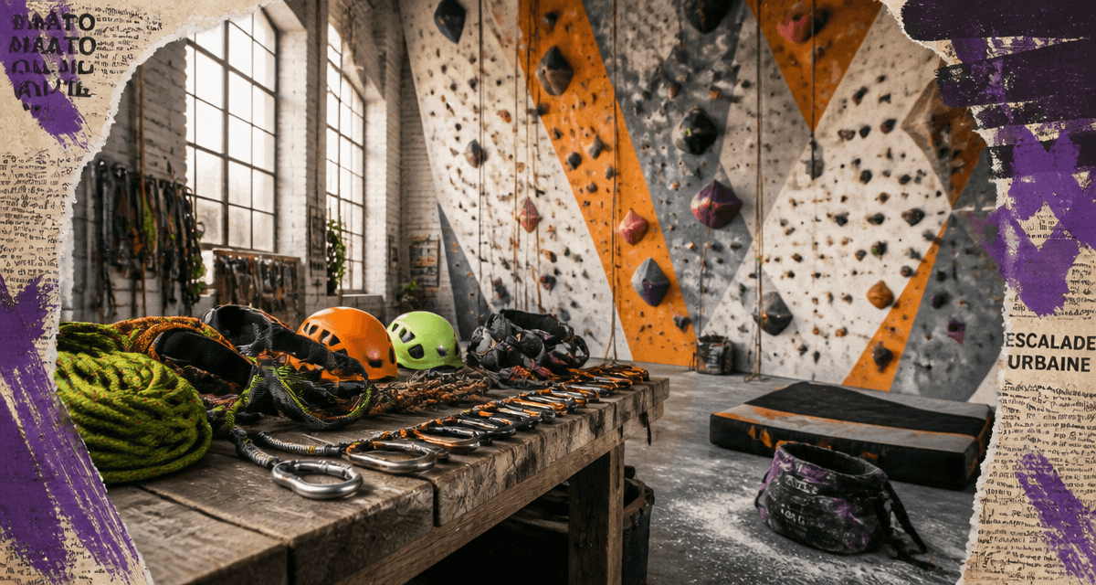 materiel escalade sur table en salle