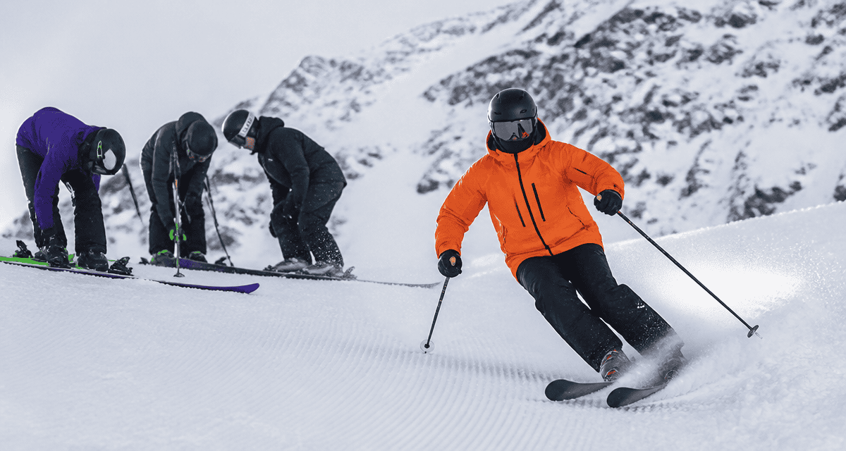 ski all mountain skieur piste poudreuse