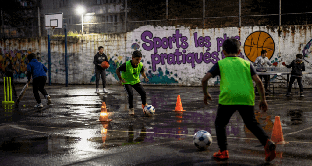 Top 20 des sports les plus pratiques au monde, joueurs sur terrain urbain