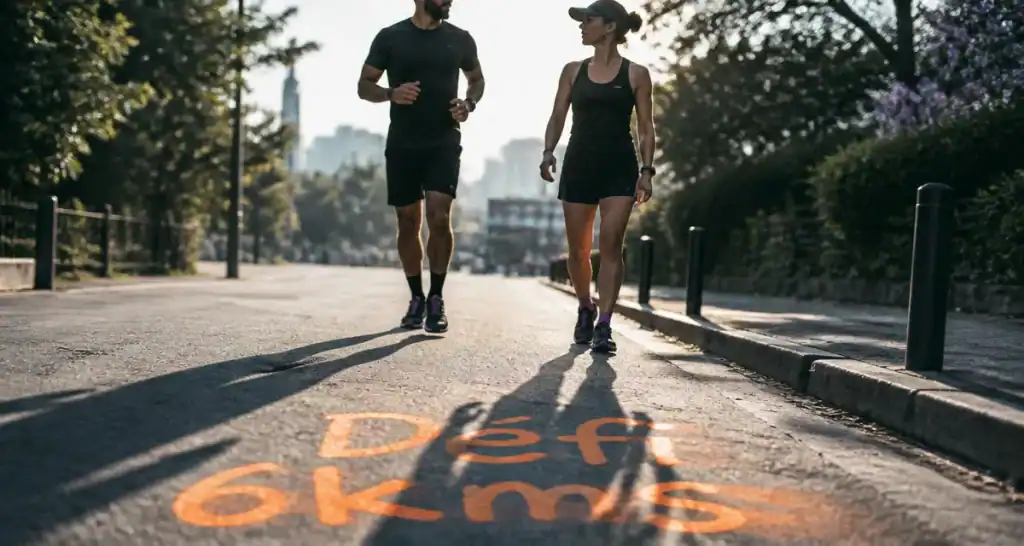 6 kms joggeur marcheuse piste urbaine