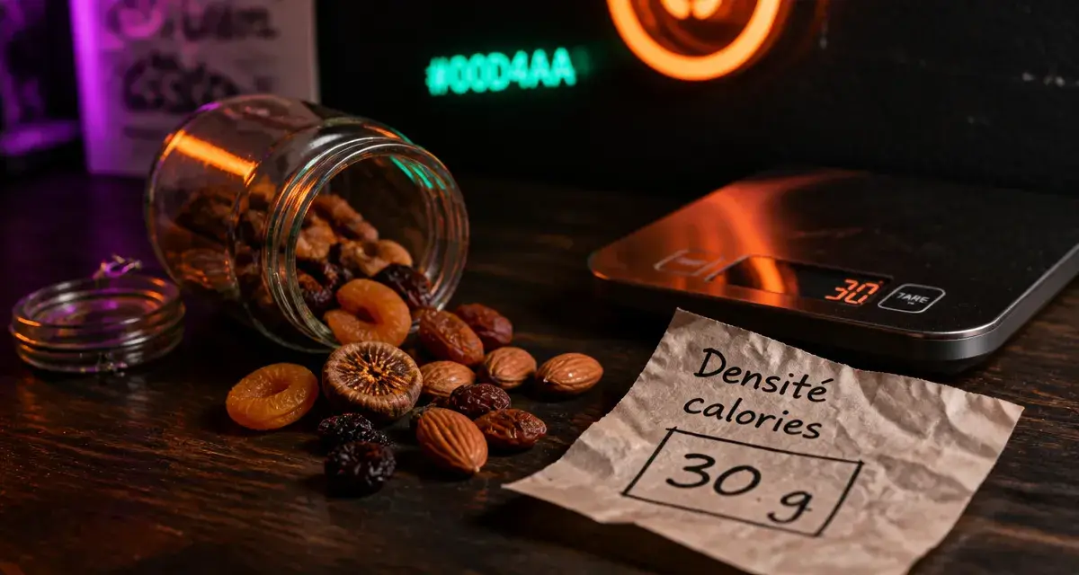Calories dans les fruits secs : 30 g, densité énergétique