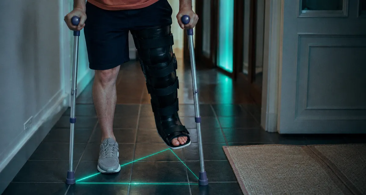 Comment marcher avec des béquilles sans poser le pied, convalescence avec béquilles réglées