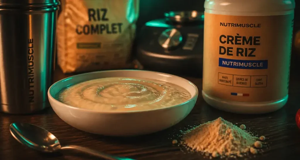 Crème de riz nutrimuscle sans gluten, texture crémeuse pour la digestion