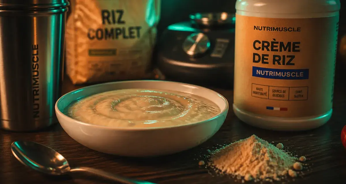 Crème de riz nutrimuscle sans gluten, texture crémeuse pour la digestion