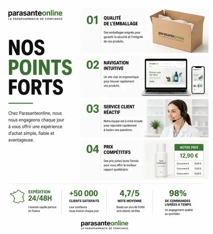 Résumé des points forts et avis sur Parasanteonline pour une expérience d'achat sécurisée