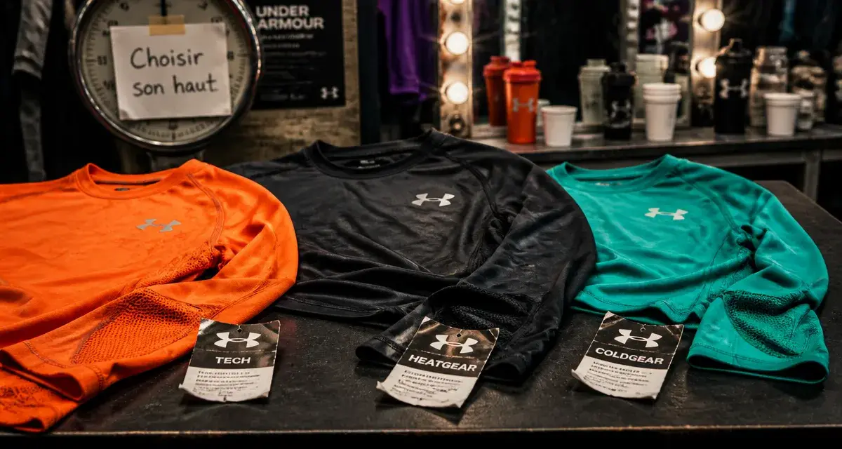 Haut manche longue under armour sur établi, Tech HeatGear ColdGear
