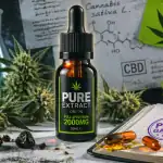 Pure Extract CBD huile flacon fleurs chanvre laboratoire