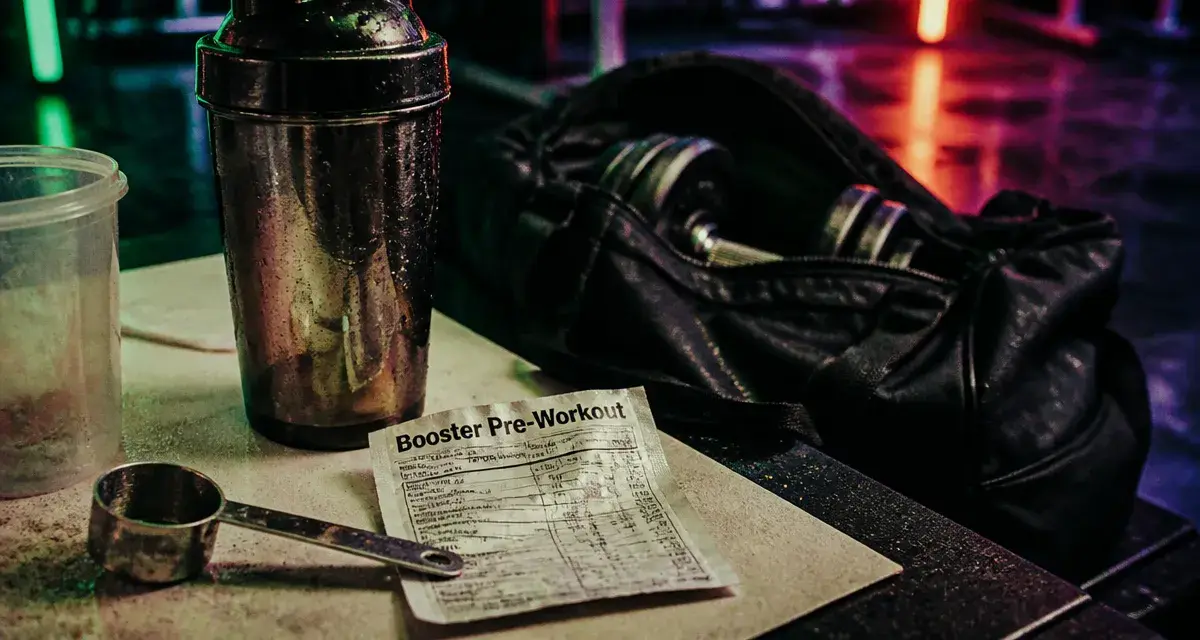 Booster pre workout : shaker, caféine, pump, timing