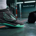 Chaussure en salle à semelle non marquante et maintien