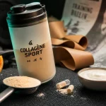 Collagene sport : poudre de collagène hydrolysé dans un shaker