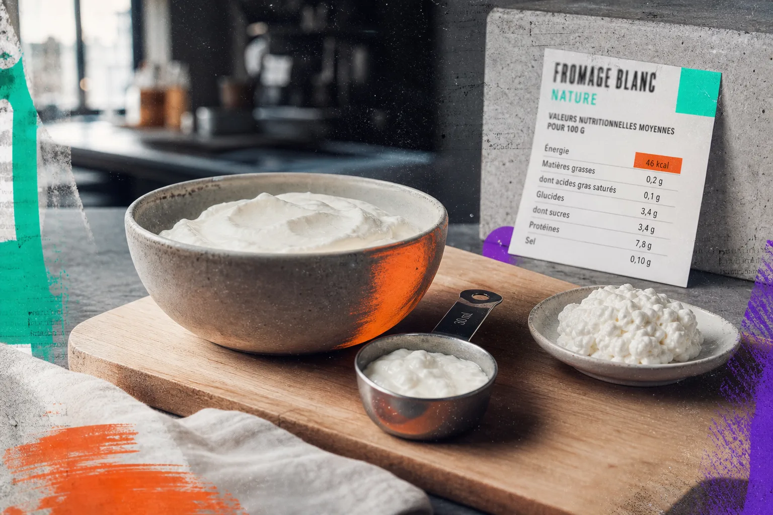 Fromage le moins calorique : fromage blanc et quark, portion